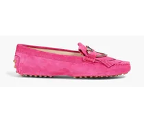 Embellished suede loafers - Pink