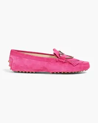 TOD'S Embellished suede loafers - Pink Pink