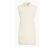 McKenna ribbed cotton-jersey mini shirt dress - White