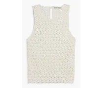 Alice Olivia - Reva embellished crocheted linen-blend tank - White