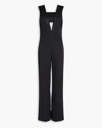 SEMSEM Farah bead-embellished silk-twill jumpsuit - Black Black