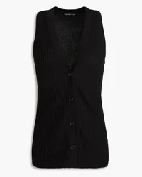 James Perse Ribbed linen-blend vest - Black Black