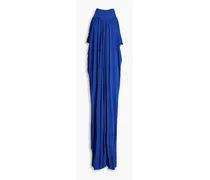 Gathered ponte maxi dress - Blue