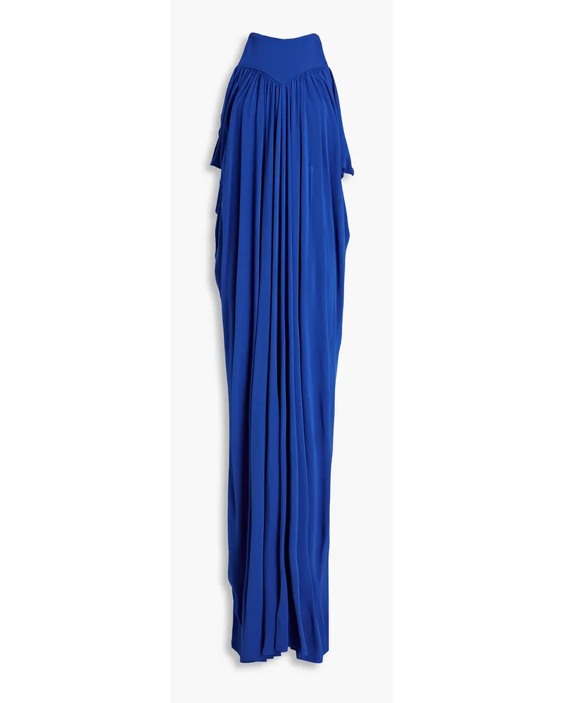 Alberta Ferretti Gathered ponte maxi dress - Blue Blue