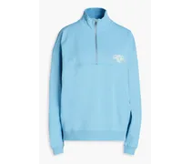 Mezzanine Sporty cotton-fleece half-zip sweatshirt - Blue