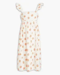 Baum und Pferdgarten Ashaki floral-print organic cotton-poplin midi dress - White White