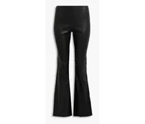 Simone leather flared pants - Black