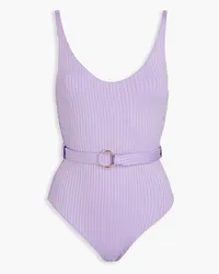 Melissa Odabash St. Tropez belted ribbed swimsuit - Purple Purple