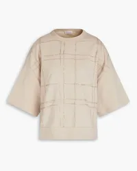 Brunello Cucinelli Embellished French terry top - Neutral Neutral