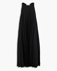 Kitsuné Pleated stretch-crepe midi dress - Black Black