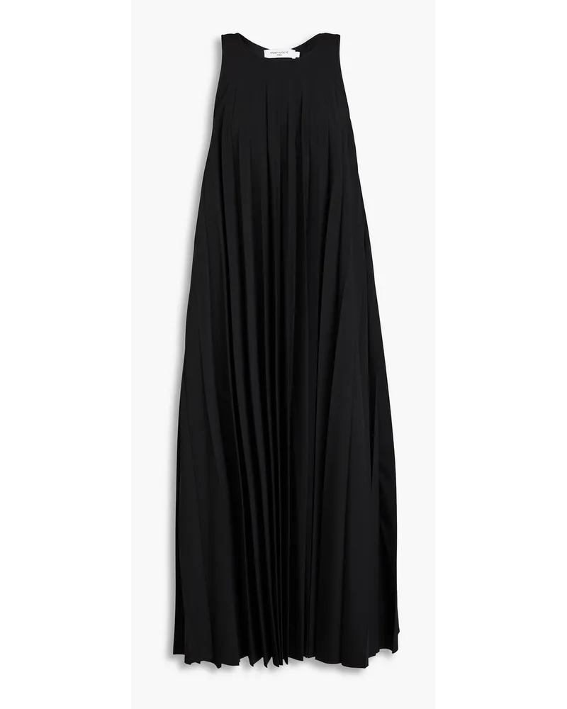 Kitsuné Pleated stretch-crepe midi dress - Black Black