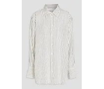 Striped silk-cady shirt - White