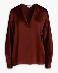 Vince Silk-satin crepe blouse - Burgundy Burgundy