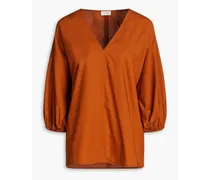 Cotton-poplin blouse - Brown