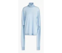 Cutout cashmere turtleneck sweater - Blue