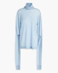 Helmut Lang Cutout cashmere turtleneck sweater - Blue Blue