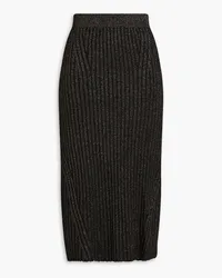 Zimmermann Metallic ribbed-knit midi skirt - Black Black