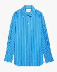 Frame Denim Oversized striped cotton-poplin shirt - Blue Blue