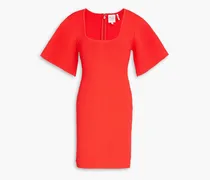 Ribbed-knit mini dress - Red