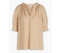Gathered modal-blend blouse - Neutral