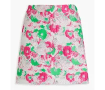 Metallic brocade mini skirt - Pink