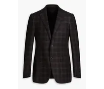 Prince of Wales checked cashmere blazer - Gray
