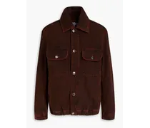 Embroidered denim jacket - Brown