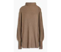 Camila ribbed cashmere turtleneck sweater - Neutral