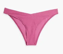 Polka-dot cloqué low-rise bikini briefs - Purple