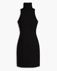 Sara Battaglia Jersey turtleneck mini dress - Black Black