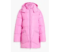 Logo-print quilted shell hooded jacket - Pink
