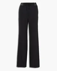 Valentino Garavani Topstitched faille straight-leg pants - Black Black