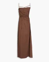 Jacquemus Gaua ruched cotton-gauze maxi dress - Brown Brown