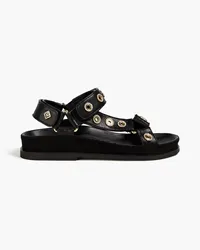 Sandro Embellished leather sandals - Black Black