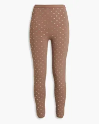 Alexander Wang Crystal-embellished stretch-jersey leggings - Brown Brown