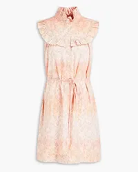 Raquel Allegra Belted floral-print cotton mini dress - Pink Pink