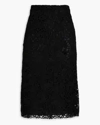 Valentino Garavani Guipure lace cotton-blend midi skirt - Black Black