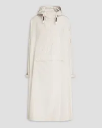 Brunello Cucinelli Bead-embellished shell hooded raincoat - White White