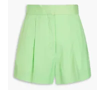 Benjamin pleated canvas shorts - Green