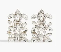 Silver-tone crystal clip earrings - Metallic