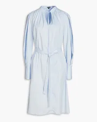 Joseph Penrose pleated cotton-poplin midi dress - Blue Blue