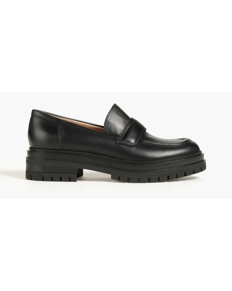 Gianvito Rossi Argo leather platform loafers - Black Black