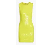 Alice Olivia - Delora sequined stretch-tulle mini dress - Yellow