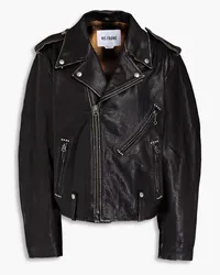 RE/DONE Studded leather biker jacket - Black Black