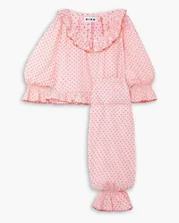 RIXO Bobbie polka-dot cotton-voile pajama set - Pink Pink