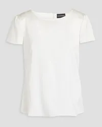 Emporio Armani Stretch-silk satin top - White White