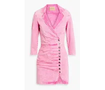 Willa pleated denim mini dress - Pink
