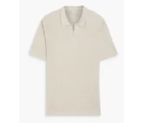 Shaun linen-jersey polo shirt - Gray