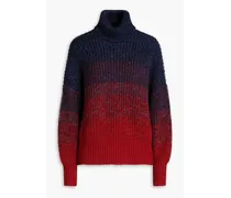 Oversized dégradé ribbed cotton turtleneck sweater - Blue