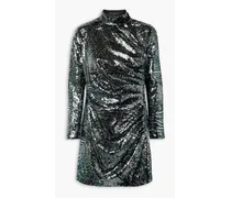 Cutout sequined tulle mini dress - Metallic